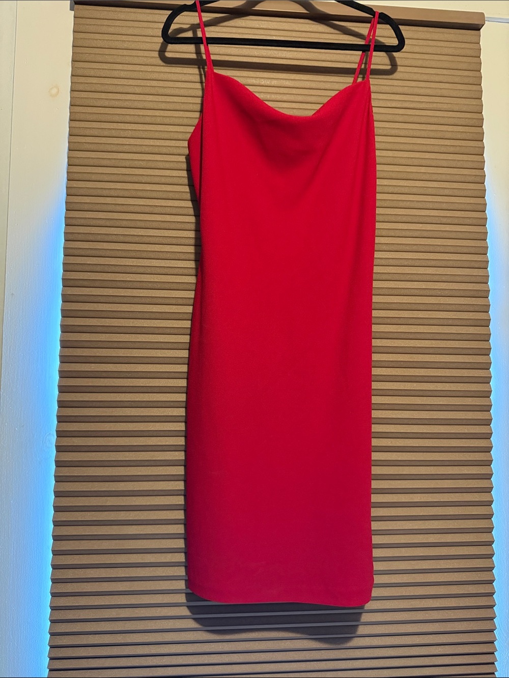Papell Boutique Red Cowl Neck Slip Mini Dress